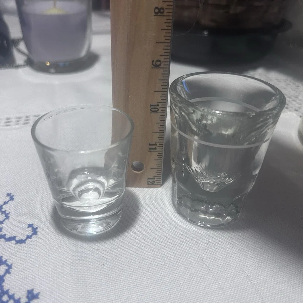 2 Basic Clear Shot Glasses Unmatched